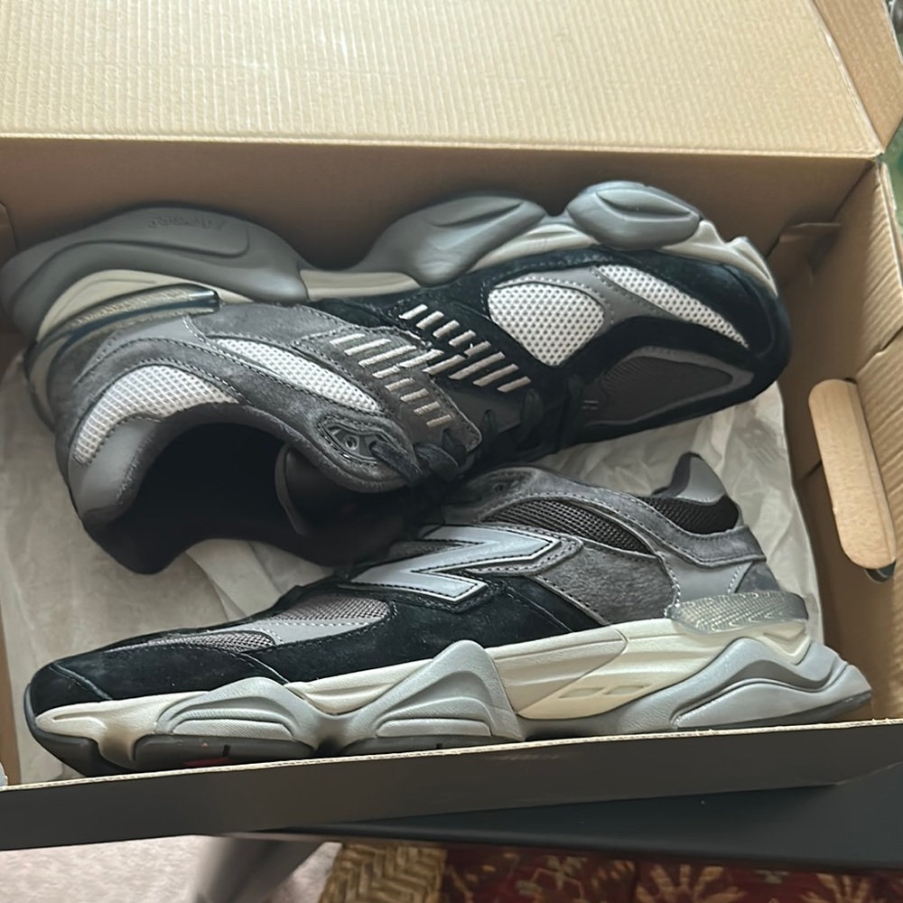 New Balance 9060 Black and Gray Sneakers with Chunky Silhouette